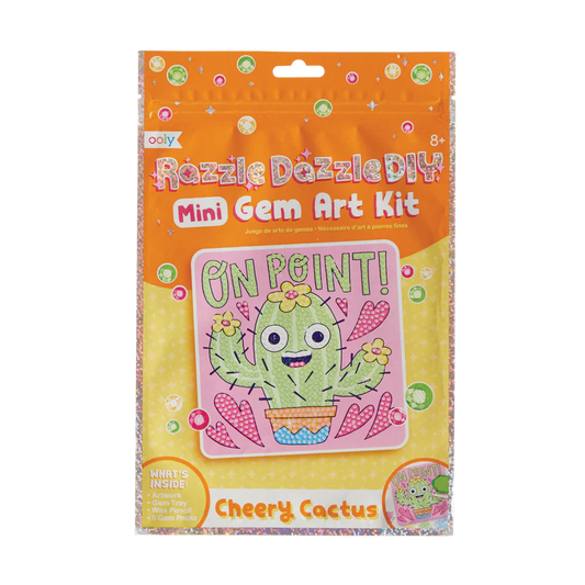 Ooly-Razzle Dazzle DIY Gem Art Kit: Cheery Cactus-161-082-Legacy Toys