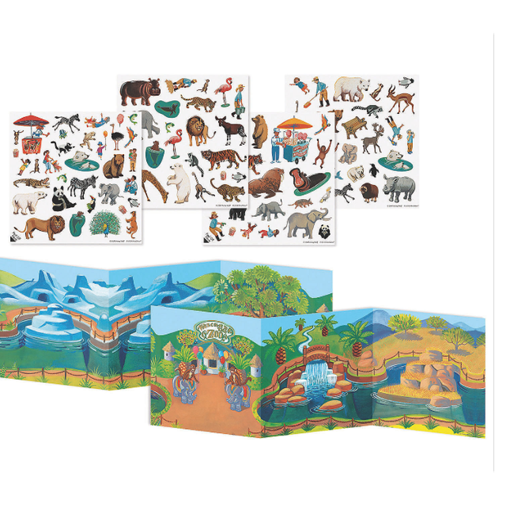 Peaceable Kingdom-At The Zoo Reusable Sticker Tote-SP42-Legacy Toys