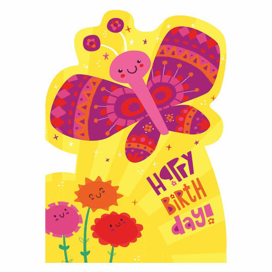 Peaceable Kingdom-Flocked Birthday Cards Butterfly-5832F-Legacy Toys