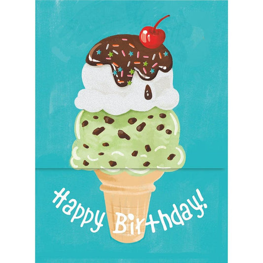 Peaceable Kingdom-Ice Cream Glitter Tall Tri-Fold Card-6800TTF-Legacy Toys