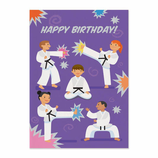 Peaceable Kingdom-Martial Arts Foil Birthday Card-6016FC-Legacy Toys