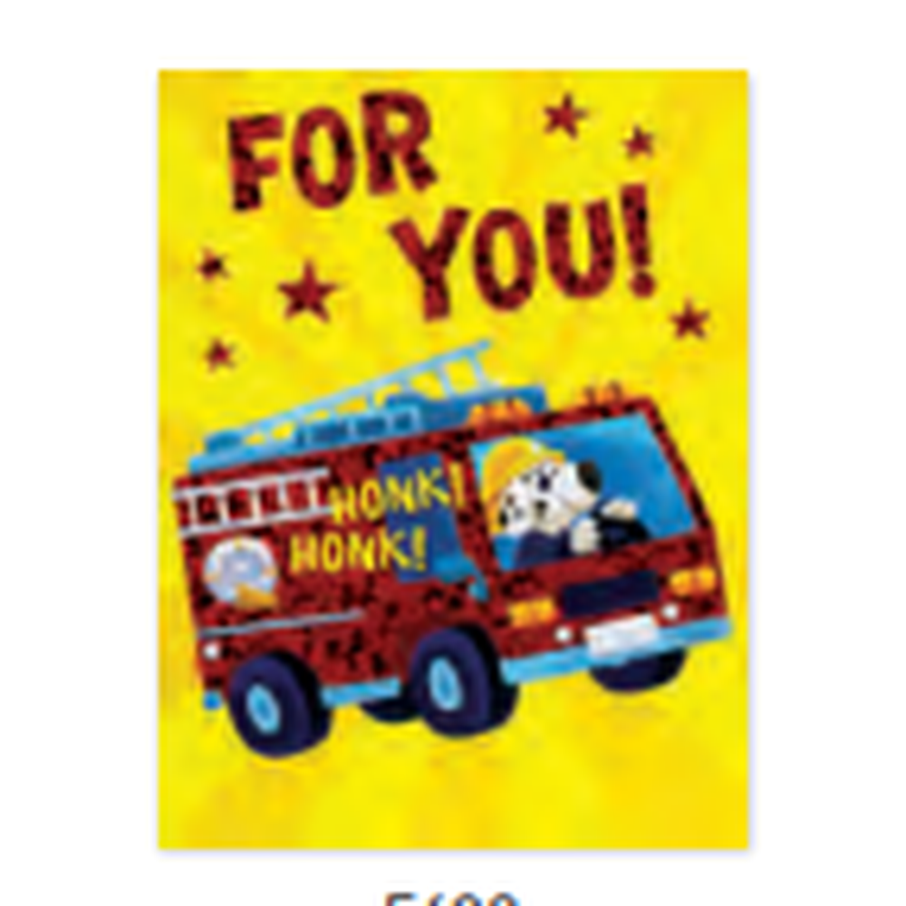 Peaceable Kingdom-Mini Card Enclosures-PK11023-Firetruck Foil-Legacy Toys
