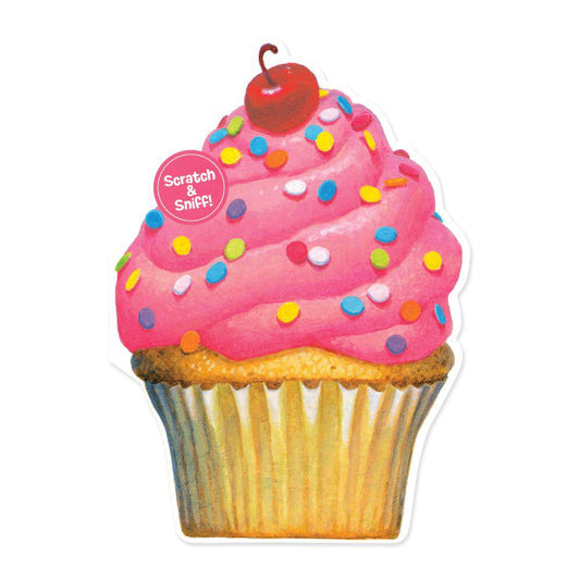 Peaceable Kingdom-Scratch & Sniff Birthday Card - Cherry Cupcake-11214-Legacy Toys