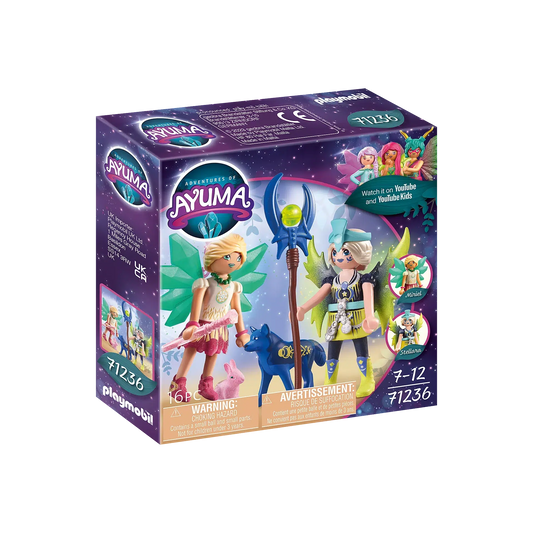 Playmobil-Adventures of Ayuma - Crystal and Moon Fairies with Soul Animals-71236-Legacy Toys