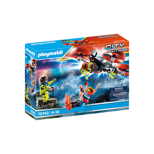 Playmobil-City Action - Diver Rescue With Drone-70143-Legacy Toys