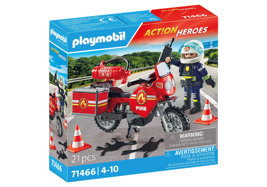 Playmobil-Fire Motorcycle-71466-Legacy Toys