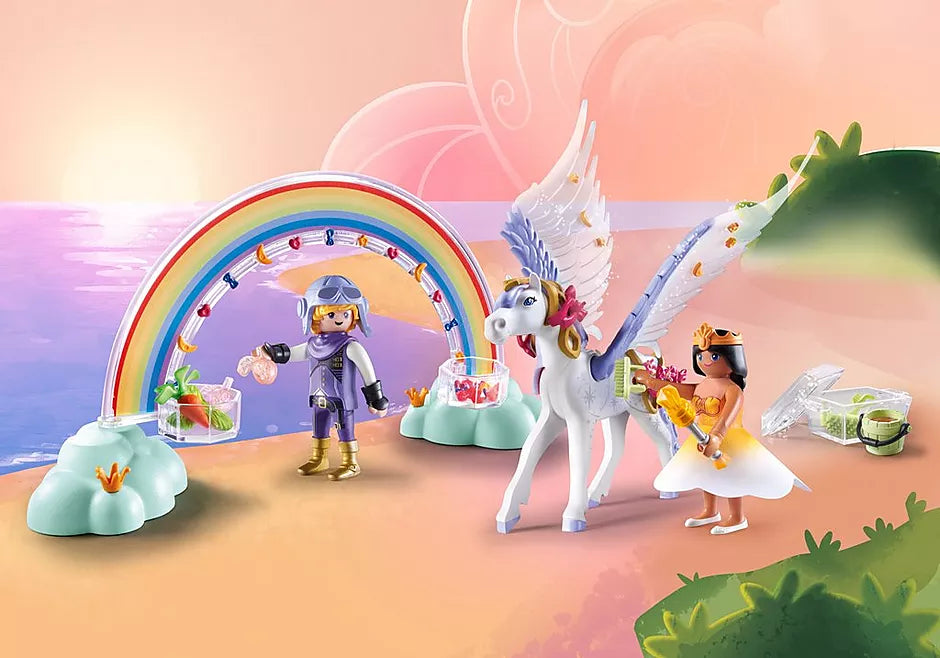 Playmobil-Princess Magic: Pegasus with Rainbow in the Clouds-71361-Legacy Toys