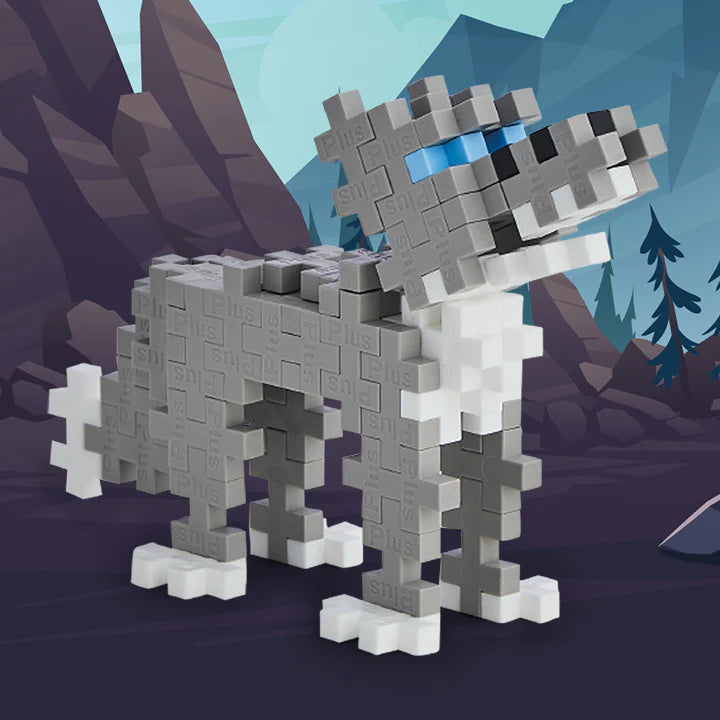 Plus-Plus USA-Plus-Plus Tube - Gray Wolf-04143-Legacy Toys