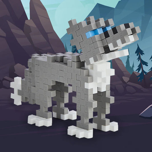 Plus-Plus USA-Plus-Plus Tube - Gray Wolf-04143-Legacy Toys