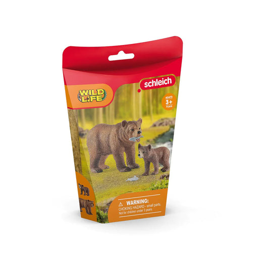 Schleich-Grizzly Bear Mother with Cub--Legacy Toys