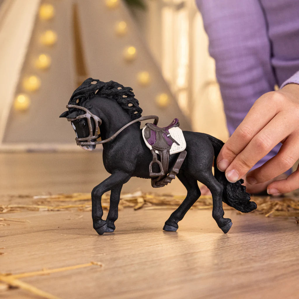 Schleich-Pura Raza Espanola Stallion with Saddle and Bridle-42707-Legacy Toys