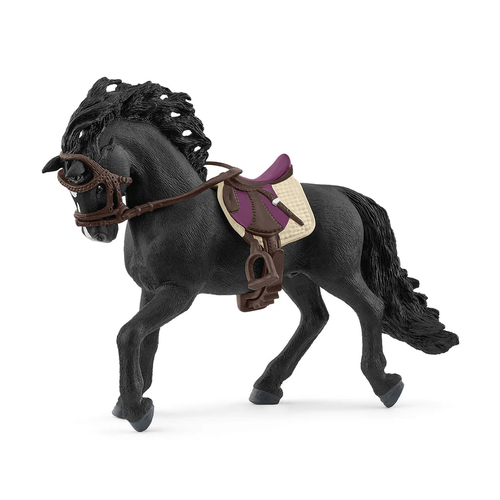 Schleich-Pura Raza Espanola Stallion with Saddle and Bridle-42707-Legacy Toys