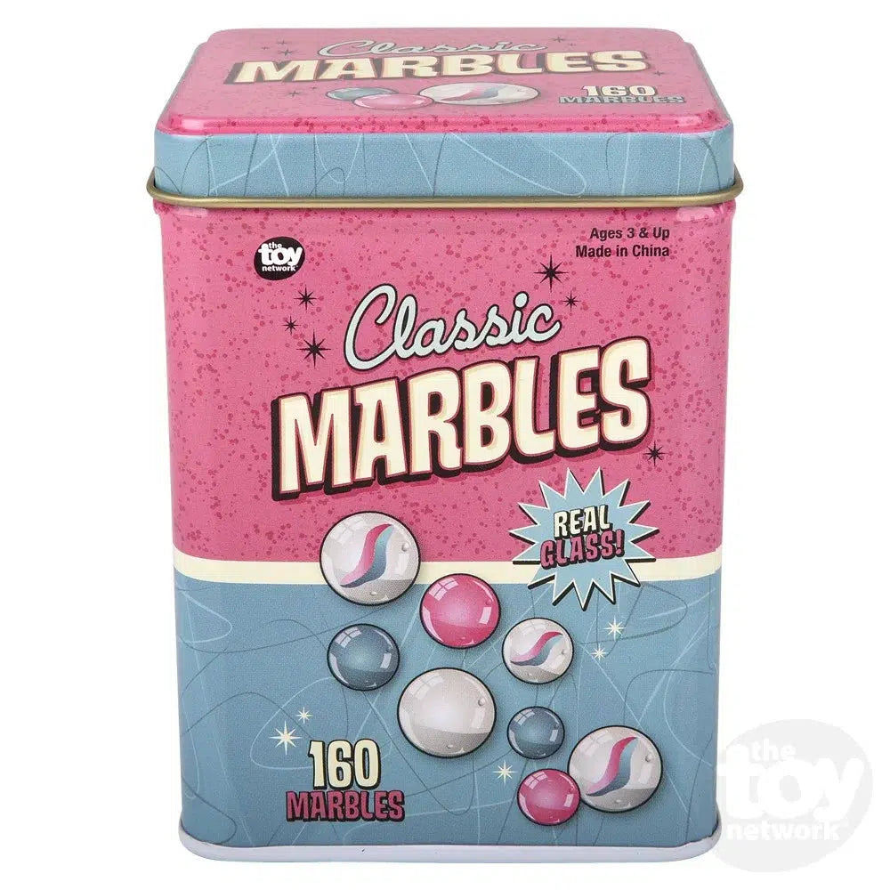 The Toy Network-160 Piece Marble Set In A Tin Box--Legacy Toys