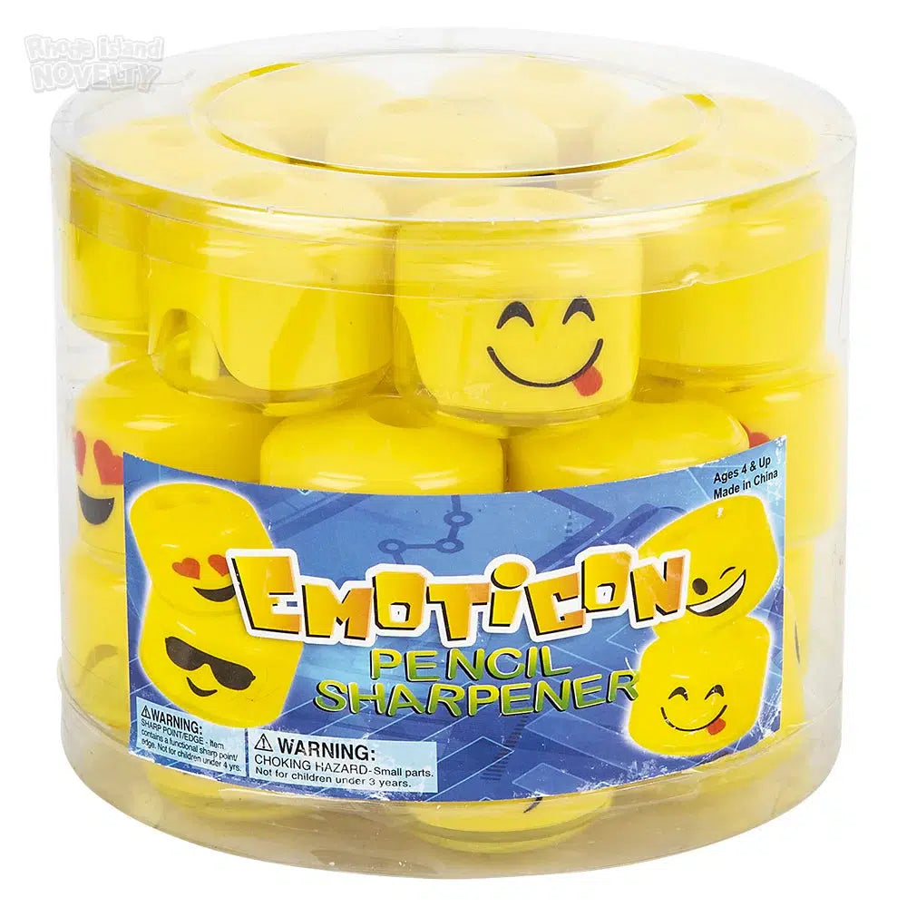 The Toy Network-1.5" Emoticon Sharpener-ST-SHEM2-Box of 24-Legacy Toys