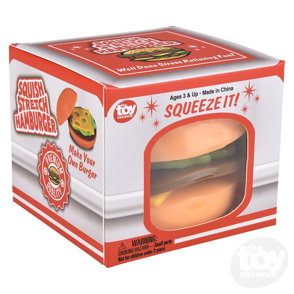 The Toy Network-3" Squish And Stretch Hamburger-CA-SSHBG-Legacy Toys