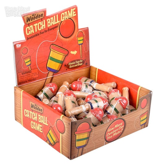 The Toy Network-4" Mini Wooden Catch Ball Game-GA-CATMI-Legacy Toys