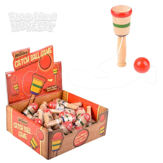 The Toy Network-4" Mini Wooden Catch Ball Game-GA-CATMI-Legacy Toys