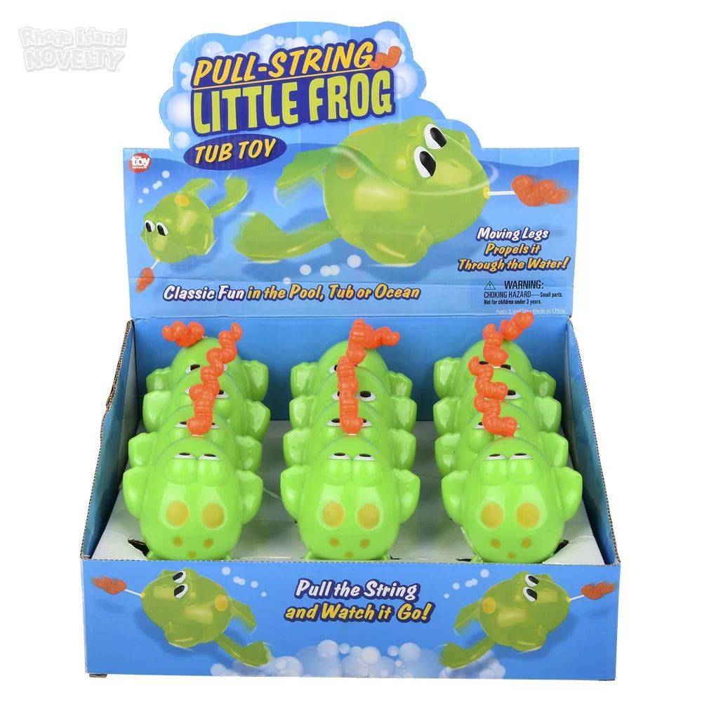 The Toy Network-6.5" Pull-String Frog Bath Toy-TY-PSFRO-Box of 12-Legacy Toys