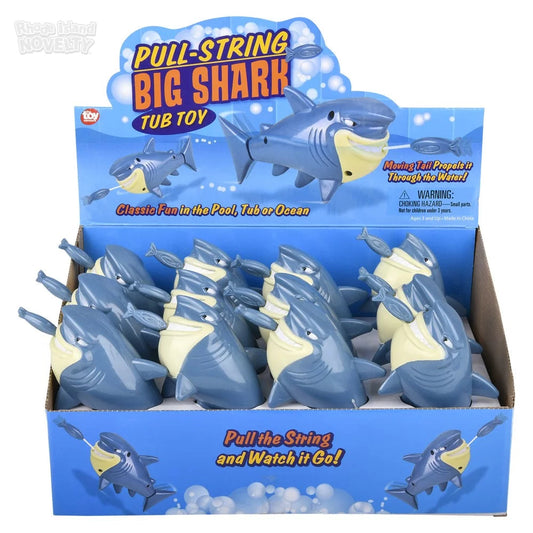The Toy Network-6.5" Pull-String Shark Bath Toy-TY-PSSHA-Box of 12-Legacy Toys
