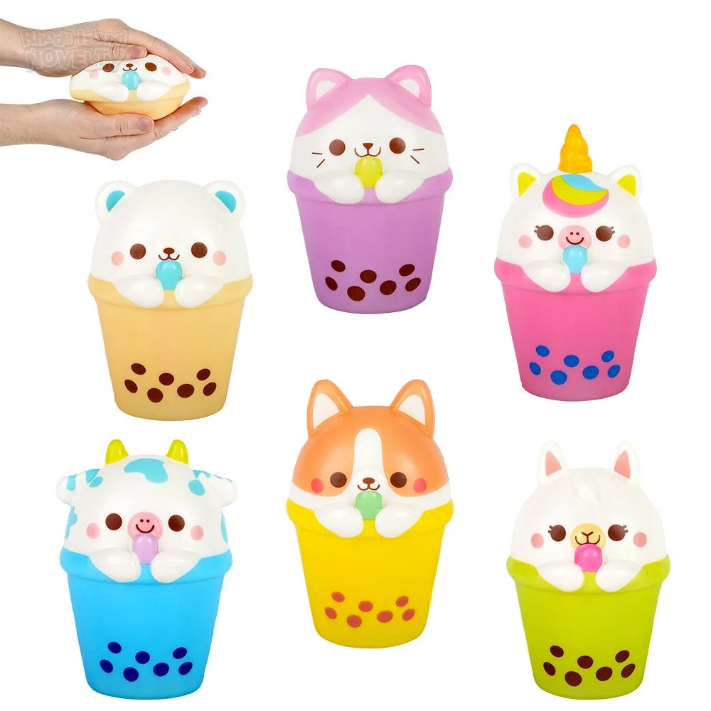 The Toy Network-Squish Bubble Tea Animal 5"--Legacy Toys