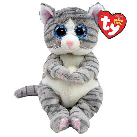 TY-Beanie Bellie - Grey Tabby Cat - 8" Small-40539-Legacy Toys
