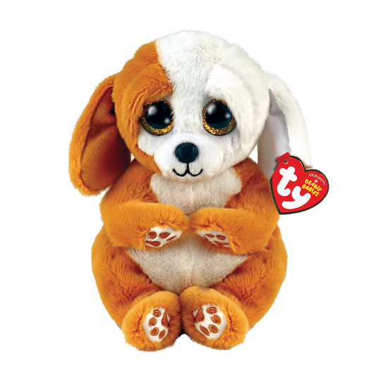 TY-Beanie Bellie - Ruggles Brown and White Dog - 8" Small-40699-Legacy Toys
