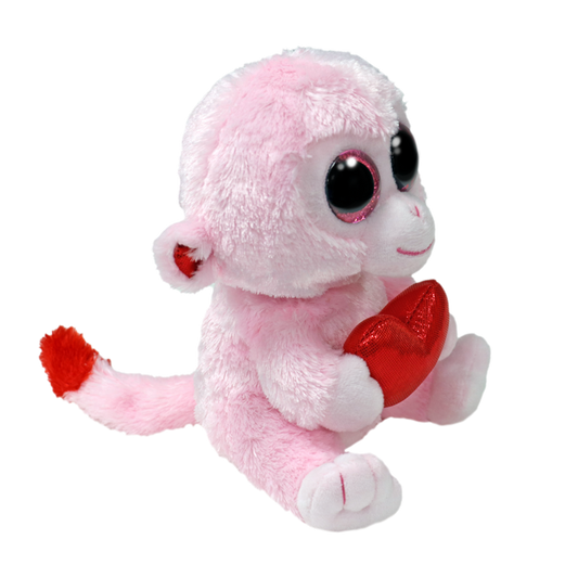 TY-Beanie Boo's - Gigi Monkey with Heart - 6" Small-37341-Legacy Toys