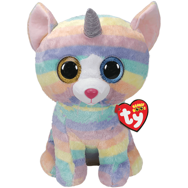 TY-Beanie Boo's - Heather the Cat-36753-Large 16"-Legacy Toys