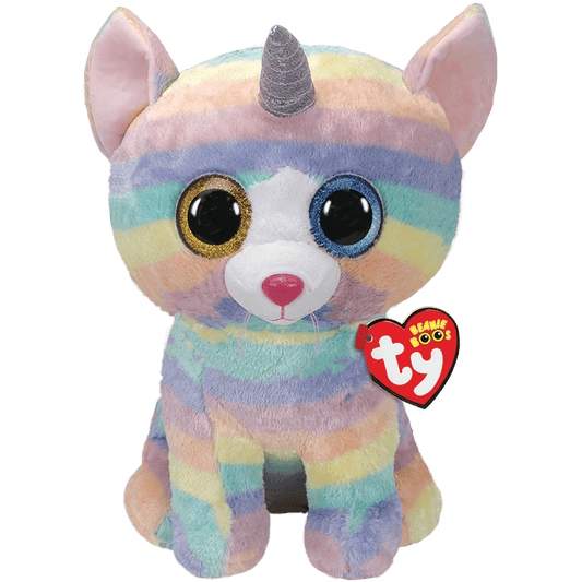 TY-Beanie Boo's - Heather the Cat-36753-Large 16"-Legacy Toys