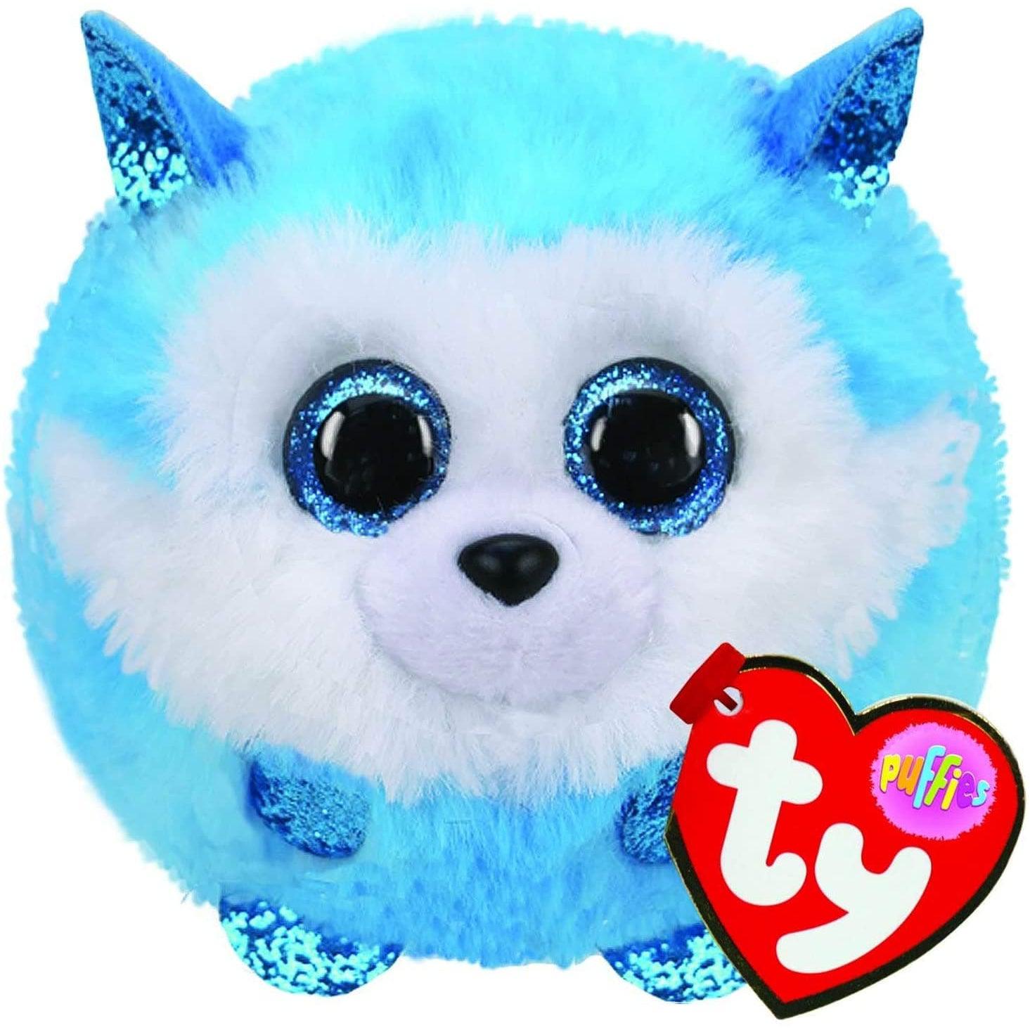 TY-Beanie Puffies 4" Ball-42513-Prince - Husky (Blue)-Legacy Toys
