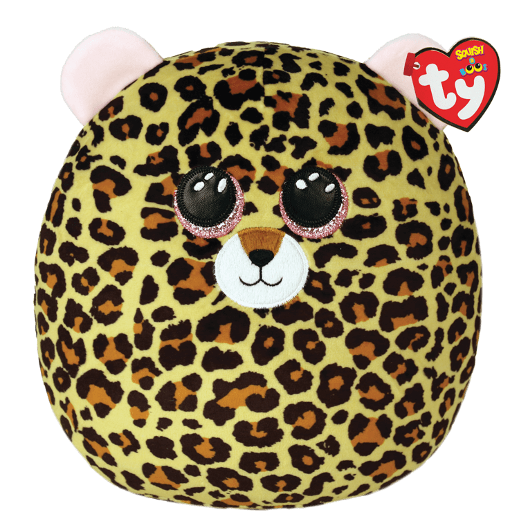 TY-Squish A Boo - Livvie - Leopard-39321-10" Small-Legacy Toys