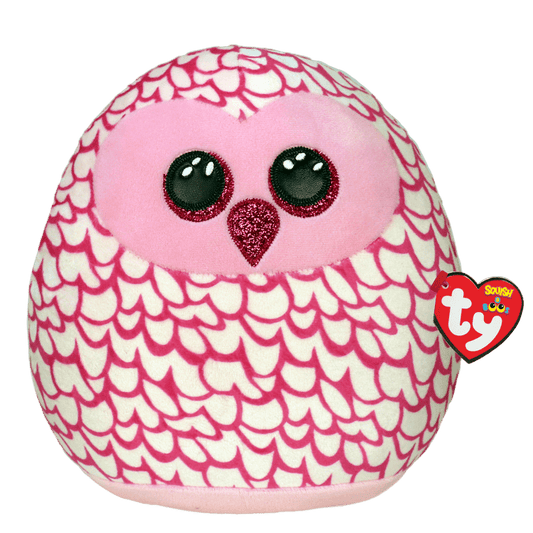 TY-Squish A Boo - Pinky the Owl-39300-10" Small-Legacy Toys