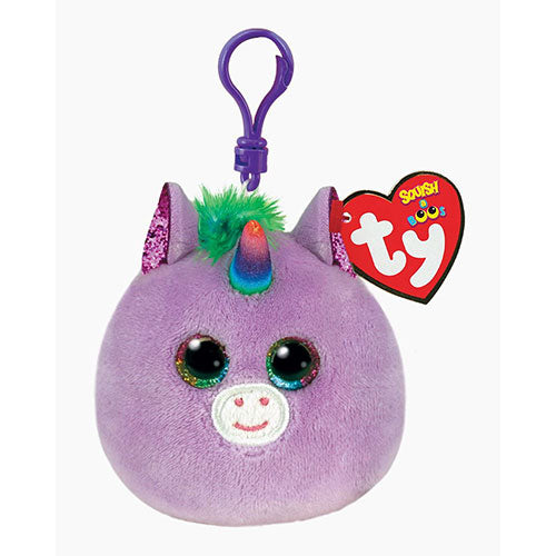 TY-Squish A Boo - Rosette the Purple Unicorn - 5" Clip-39569-Legacy Toys