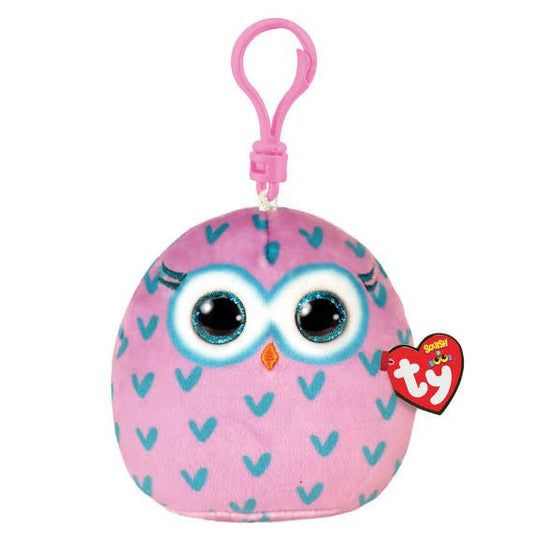 TY-Squish A Boo - Winks the Owl-39573-3" Clip-Legacy Toys