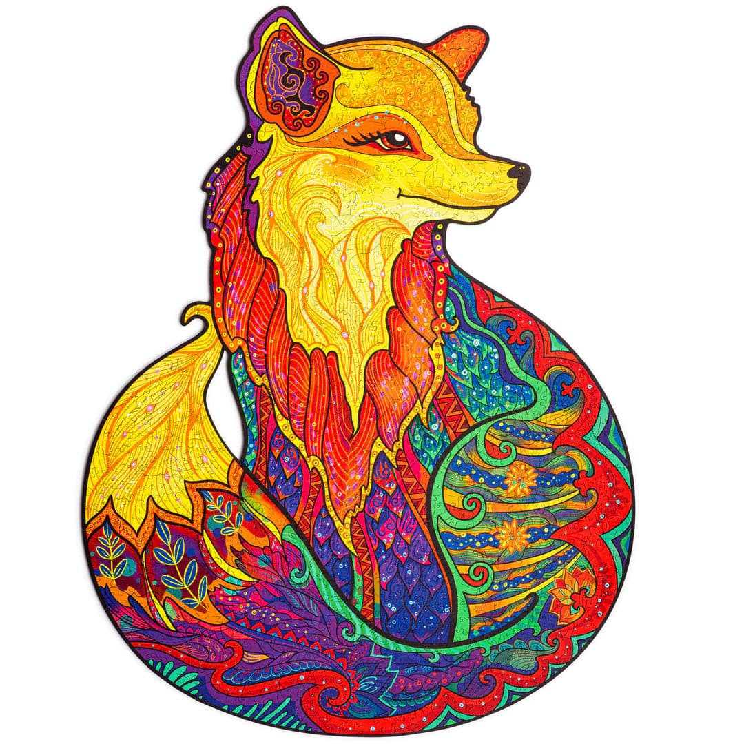 Unidragon-Alluring Fox Wooden Puzzle-UNI-AFOX-S-Simple-Legacy Toys