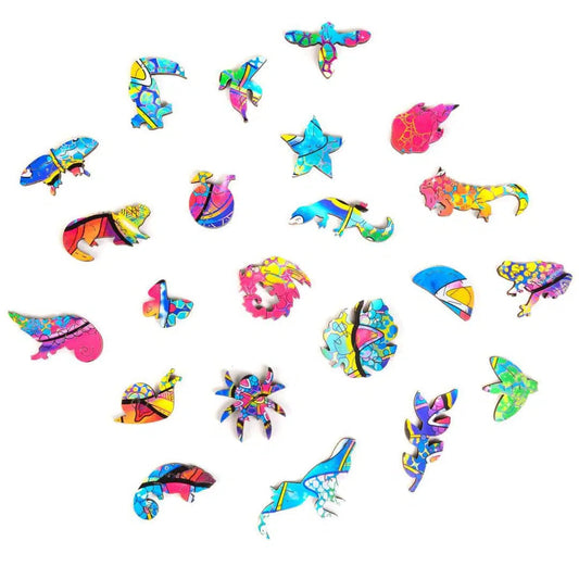 Unidragon-Iridescent Chameleon Wooden Puzzle--Legacy Toys