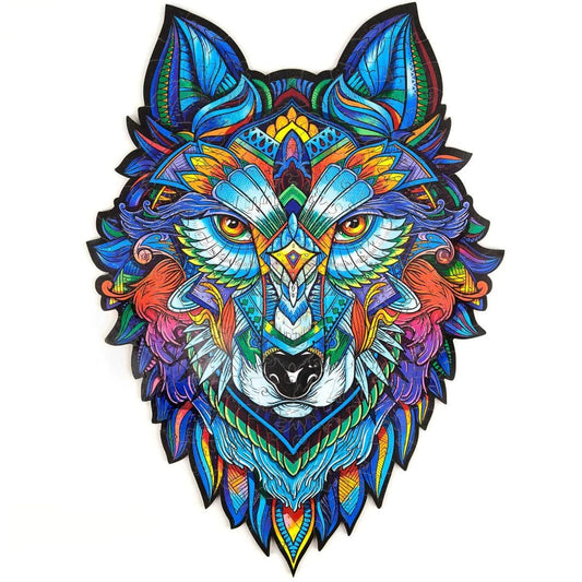 Unidragon-Majestic Wolf Wooden Puzzle-UNI-WOLF-M-Medium-Legacy Toys