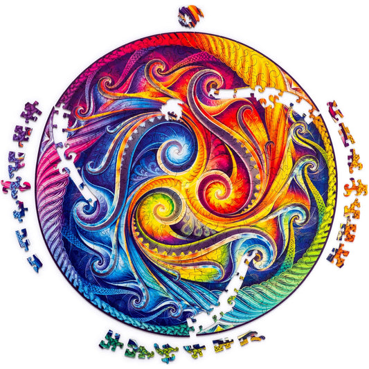 Unidragon-Mandala - Spiral Incarnation Wooden Jigsaw Puzzle--Legacy Toys