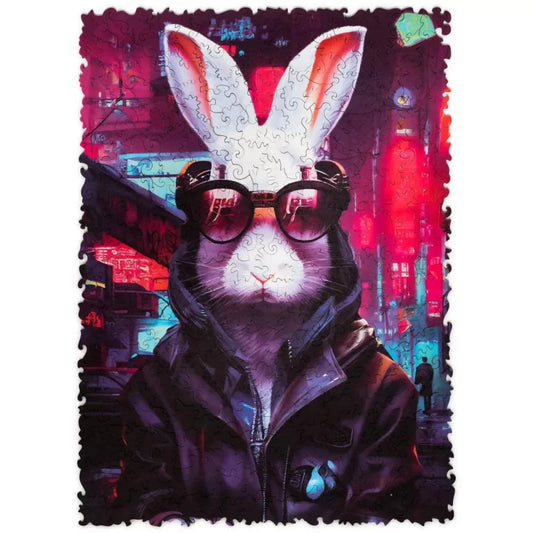 Unidragon-Pop-Art - Cyber Rabbit Wooden Puzzle - 250 Pieces-UNI-CYBERRAB-Legacy Toys