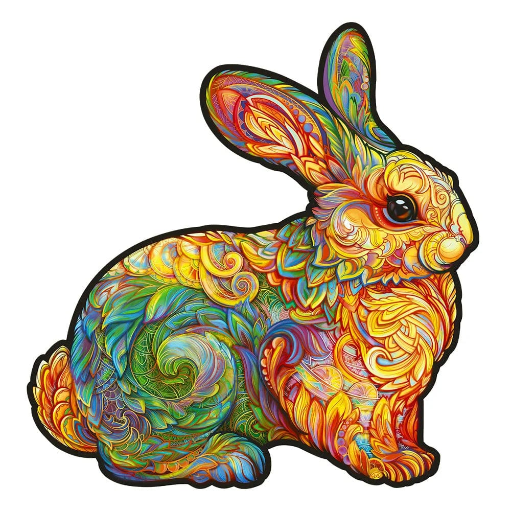 Unidragon-Precious Rabbit Wooden Puzzle-UNI-RAB-S-Simple-Legacy Toys