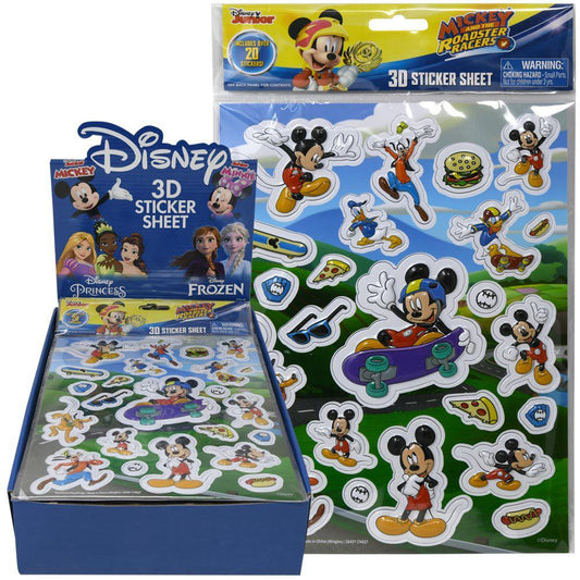 United Party-Mickey Clubhouse Raised Sticker Sheet-14766-Legacy Toys