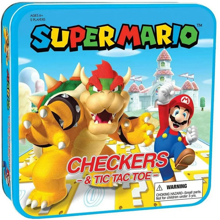 USAopoly-CHECKERS & TIC TAC TOE: Super Mario-CM005-637-Legacy Toys